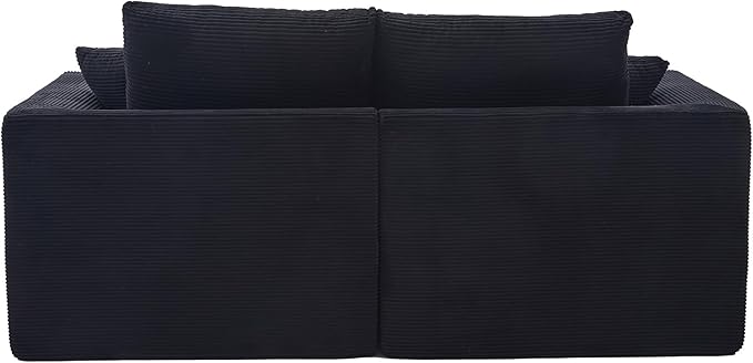 80.3" Cloud Loveseat Boneless Sofas for Living Room, 2 Seaters Modular Foam Cloud Sofa Couches, 2 Seat Compression Foam Couch with Toss Pillows, No Assembly Required