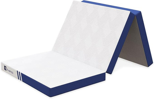 Avenco Trifold Mattress, 4 Inch Folding Mattress Twin Size, Memory Foam Foldable with Removable Cover & Detachable for Floor Bed, Camping, Guest