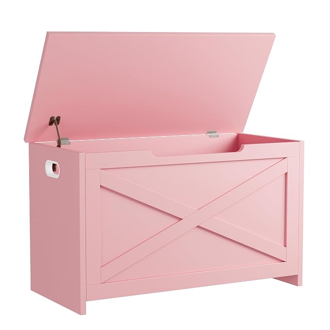 GarveeHome 30 in Storage Chest, Wooden Storage Bench with Safety Hinge, Easy Assembly, Large Shoe Bench for Entryway, Living Room, Bedroom by GarveeHome