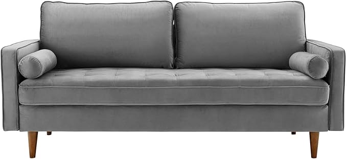 Modway EEI-3764-GRY Valour Performance Velvet Sofa, Gray