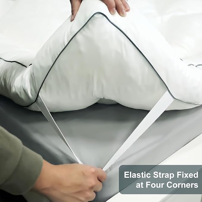 5 Inch Memory Foam Mattress Topper Twin XL, 2000GSM Shredded Memory Foam Pillow Top, Back Pain Relief & Plush Support, Extra Thick & Breathable, College Dorm Must-Have