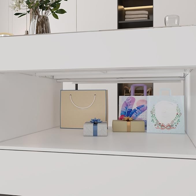 Armoire Bedroom Island Wardrobe Closet Island with 14 Drawers & Glass Tabletop, Island Dresser with Jewelry Organizer, Island for Bedroom Cloakroom White (63”W x 31.5”D x 31.5”H)