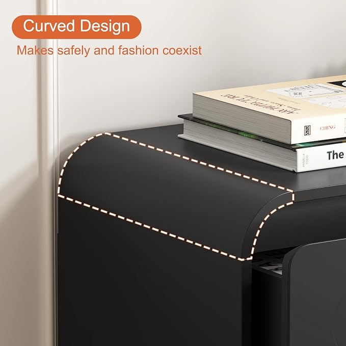 32" Large Night Stand, 3 Drawer Nightstand with Spacious Drawers, Pre-Installed Slides, Wood Bedside Table, Modern End Table, Curved Nightstand for Bedroom Sofa Couch Office, Black - Image 4