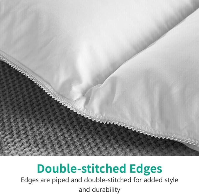 APSMILE Lightweight King Size Down Feather Fibers Comforter, Fluffy Duvet Insert for Warm/Hot Sleepers - Ultra-Soft High Fill-Power Hotel Collection Comforter, 39 Oz Duvet Blanket(White, 106"x90")