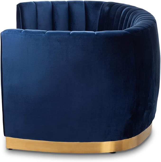 Baxton Studio Sofas, Royal Blue/Gold
