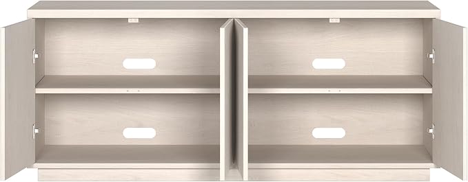Henn&Hart Fluted TV Stand for TVs up to 65" with 2 Concealed Ribbed Storage Cabinets and Adjustable Shelves for Living Room, Family Room, or Office, Beech White - Image 7