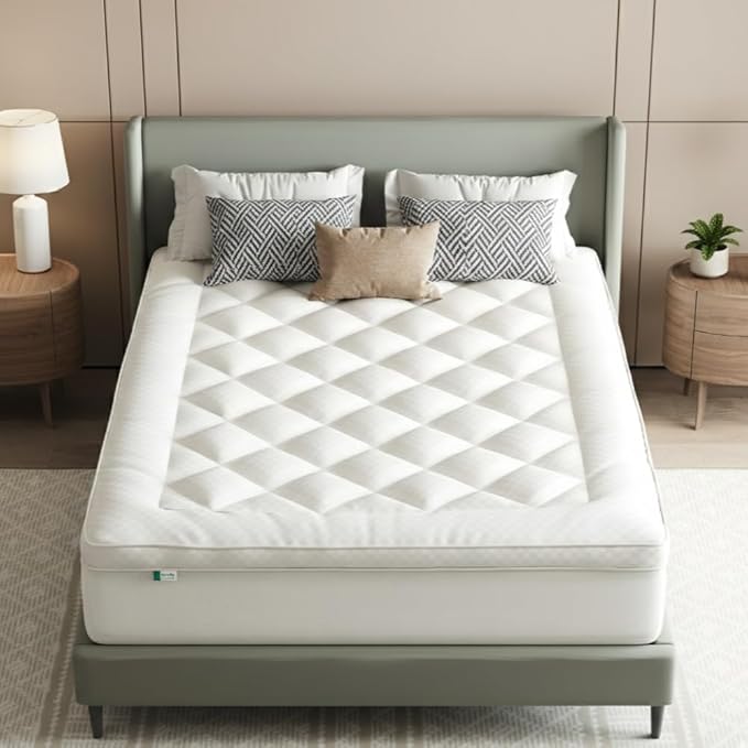 Novilla Twin Mattress Topper, Extra Thick Pillow Top Mattress Pad, Down Alternative Fill Breathable Cotton Cover, 8-21" Deep Pocket Soft Bed Topper for Back Pain Relief, Oatmeal