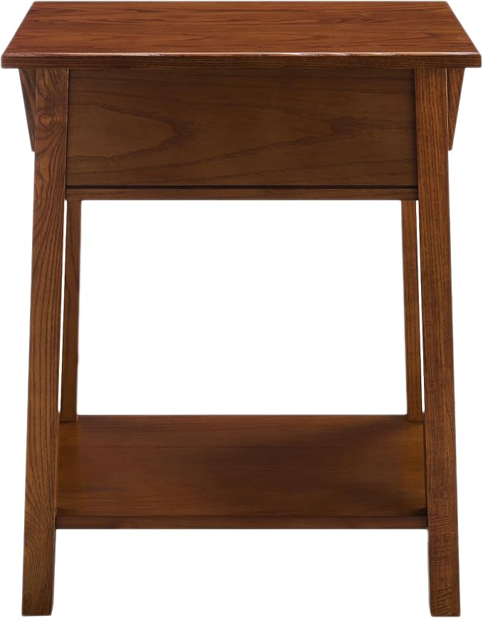 Leick Home Mission End Table, Solid Wood, 1 Storage Drawer, Bottom Display Shelf, Easy-Assembly, For Living Room/Bedroom, Russet, 16.0 in. L x 22.0 in. W x 28.0 in. H, 9066-RS - Image 4
