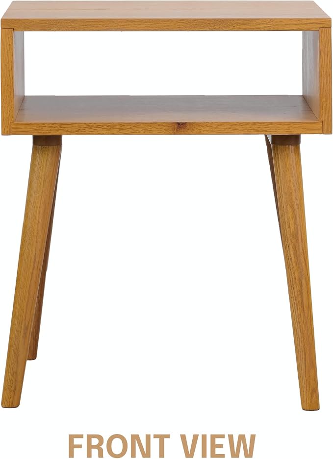 NTC Solid Oak Zoe Nightstand, Mid Century Modern Side Table Bedroom, Bedside Furniture, Night Stand, End Table, Easy Assembly - Rustic Oak - Image 4