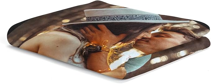Printwoo Personalized Spotify Code Music Blanket Custom Blanket with Picture Text Customized Blankets Thows Photo Blankets Customize Gifts for Mom Dad Couple Girlfriend Boyfriend Wife Husband
