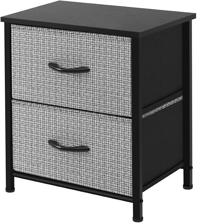 AZL1 Life Concept Storage Dresser Furniture Organizer Unit with 2 Drawers for Bedroom, Hallway, Entryway and Closets, Black and White, 11.8 x 17.7 x 19.7 inches by AZL1LifeConcept
