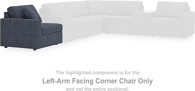 Signature Design by Ashley Modmax Contemporary Modular Stain Resistant 4-Piece Sofa with Reversible Cushions and 2 Accent Pillows, Blue