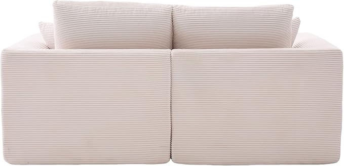 80.3" Cloud Loveseat Boneless Sofas for Living Room, 2 Seaters Modular Foam Cloud Sofa Couches, 2 Seat Compression Foam Couch with Toss Pillows, No Assembly Required