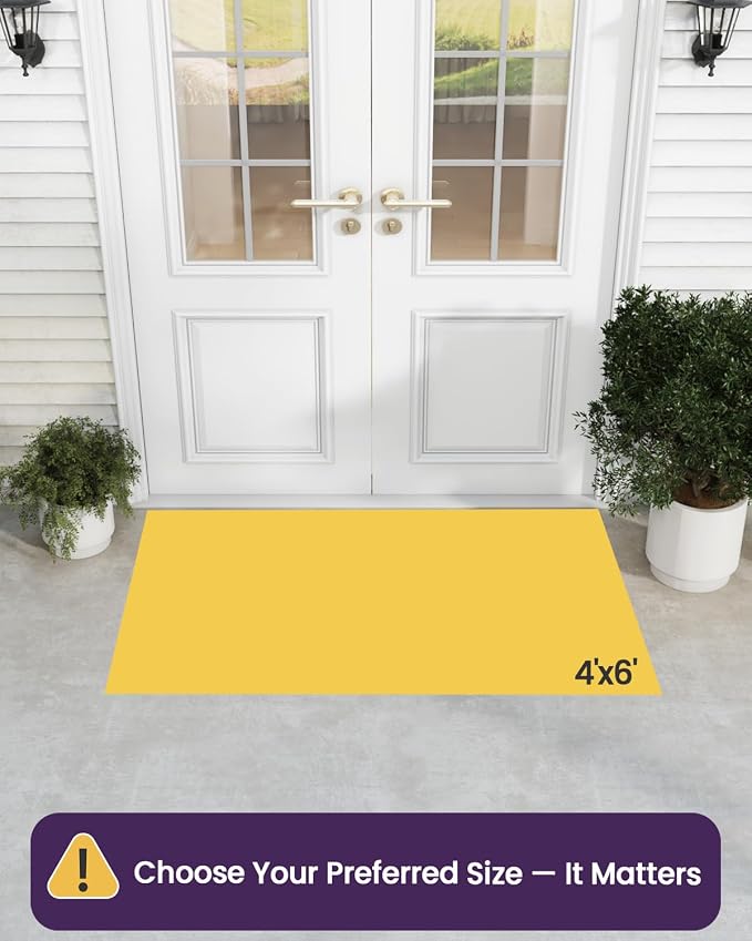 DEXI Front Door Mat Outside Entrance, 4x6 ft Large Rubber Entry Doormat Heavy Duty, Welcome Mats Non Slip for Inside House Floor Entryway Double Doors Exterior Patio, Striped Grey - Image 2