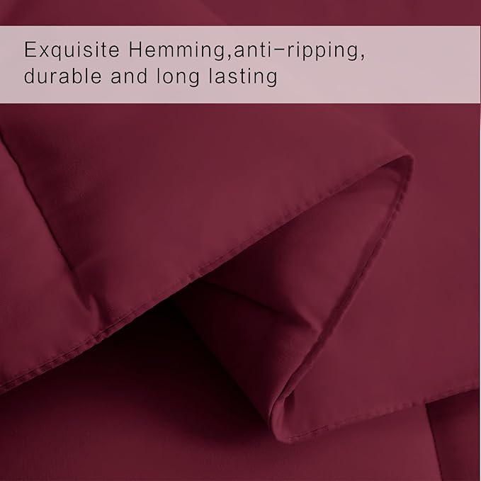 COHOME California King Size Comforter, All-Season Quilted Down Alternative Duvet Insert, Luxury Hotel GentleSoft Comforter with Anti-Clump Tech & 8 Tabs - Reversible - Burgundy 90x102 inches
