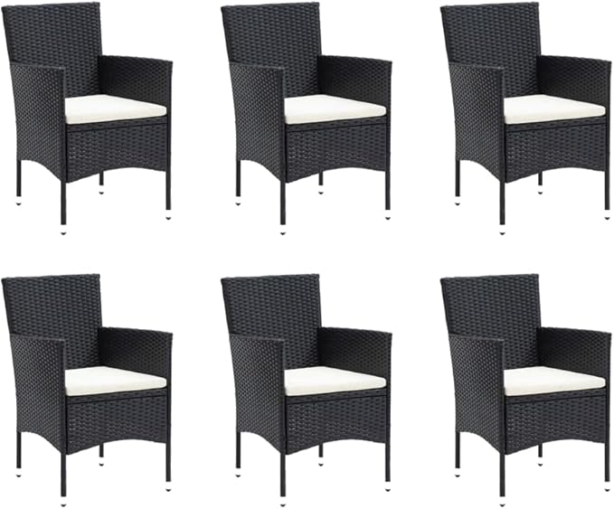 9 Piece Patio Dining Set with Cushions, Outdoor Sofa Sets Sectional Sofa Front Porch Furniture Patio Conversation Set for Exhibition Garden Piazza Poolside Poly Rattan Black