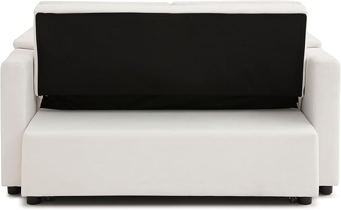 55" Convertible Loveseat Pull Out Sofa Bed for Living Room 3 in 1 Multi-Functional Sleeper Sofa Chaise Lounge Daybed Sofacama w/Adjustable Backrest,USB Ports,Side Pockets