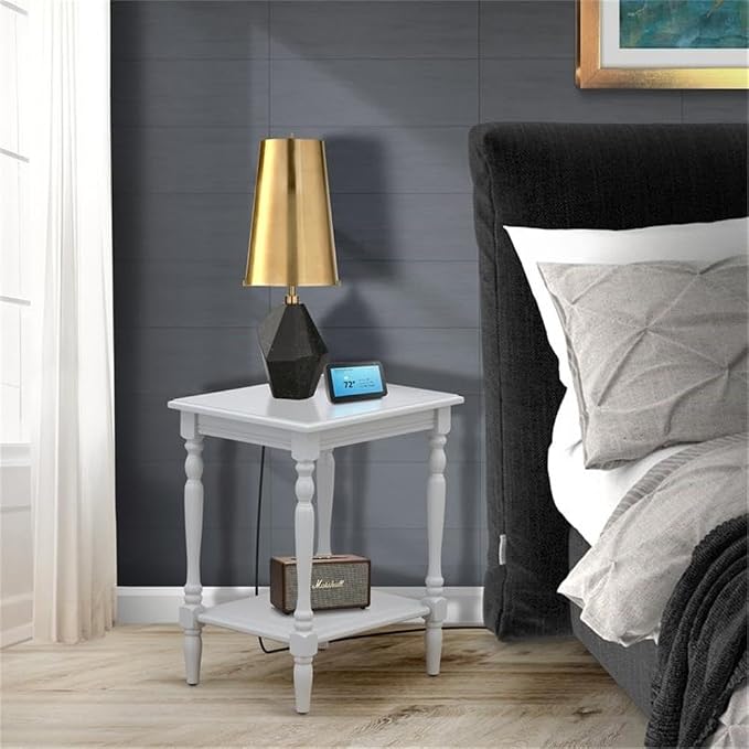 East West Furniture BF-14-ET Bedford Nightstand - Rectangle End Table with Open Storage Shelf for Bedroom, 16x20 Inch Inch, Urban Gray - Image 2