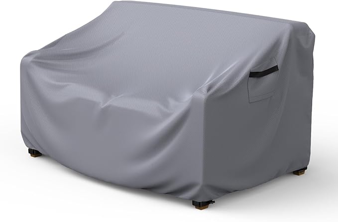 Mrrihand Heavy Duty Patio Sofa Cover, 3-Seater Outdoor Sofa Loveseat Cover, Outdoor Patio Furniture Cover with Air Vent and Handles, 60" W×34" D×30" H, Grey by Mrrihand