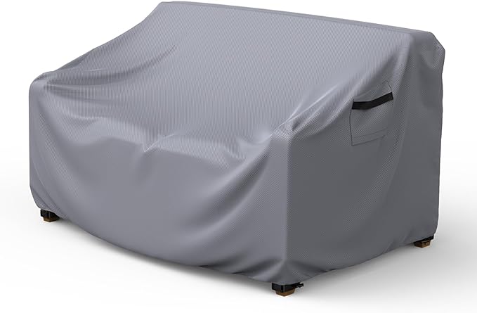 Heavy Duty Patio Sofa Cover, Mrrihand 3-Seater Outdoor Sofa Loveseat Cover, Outdoor Patio Furniture Cover with Air Vent and Handles, 85" W×35" D×35" H, Grey by Mrrihand