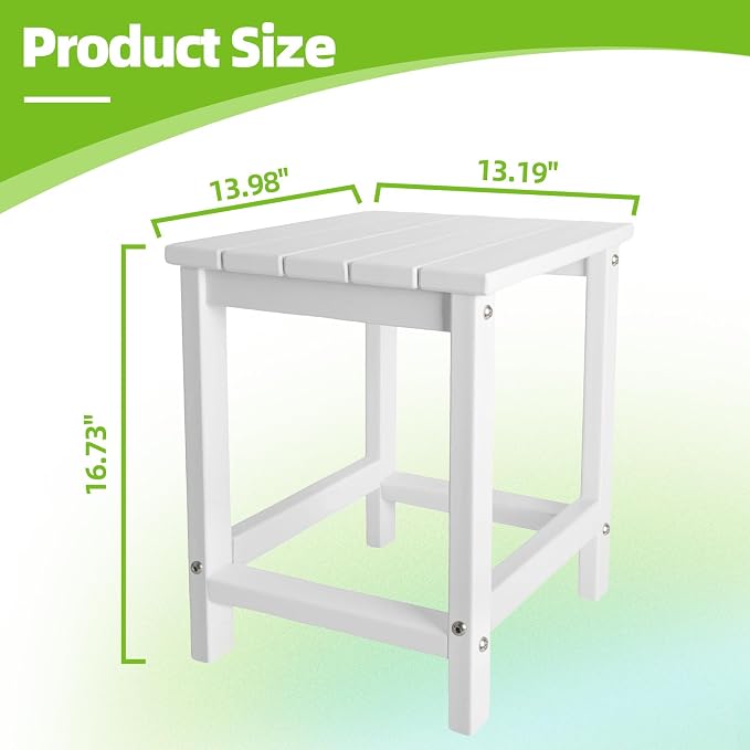 GARDENSTAR Outdoor Side Tables Adirondack, HDPE Small Table for Patio,Outside End Table for Porch, Deck, Pool, Weather Resistant/Easy Maintenance - Image 2