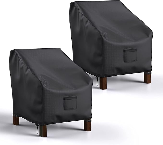 Patio Chair Covers Waterproof, Mrrihand Lounge Deep Seat Cover, Heavy Duty Outdoor Lawn Patio Furniture Covers (33" W x 34" D x 31" H - 2 Pack) by Mrrihand
