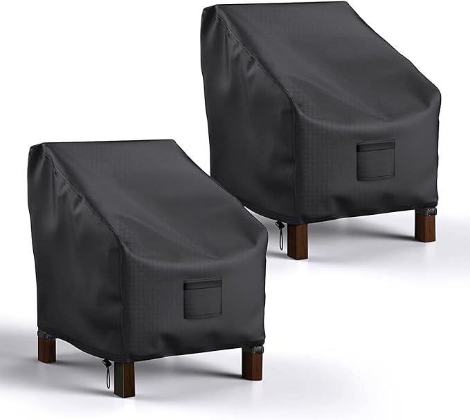 Mrrihand Patio Chair Covers Waterproof, Lounge Deep Seat Cover, Heavy Duty Outdoor Lawn Patio Furniture Covers (32" W x 37" D x 36" H - 2 Pack) by Mrrihand