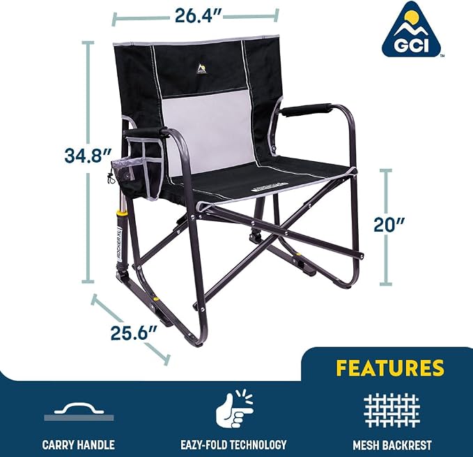 GCI Outdoor Freestyle Rocker XL Portable Folding Rocking Chair and Outdoor Camping Chair - Image 2