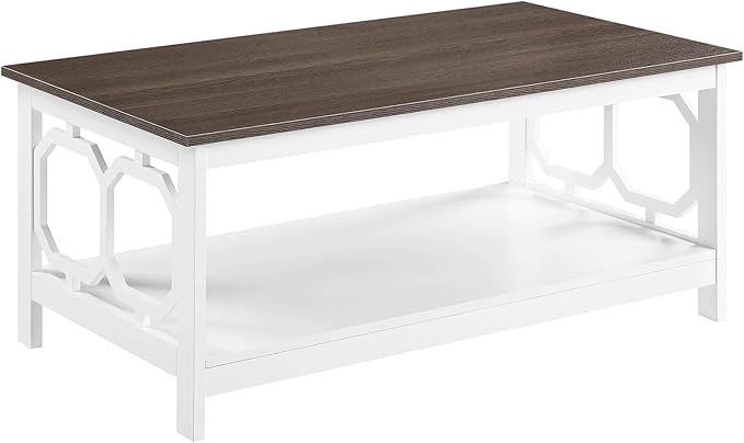 Convenience Concepts Omega Coffee Table, Driftwood Top / White Frame