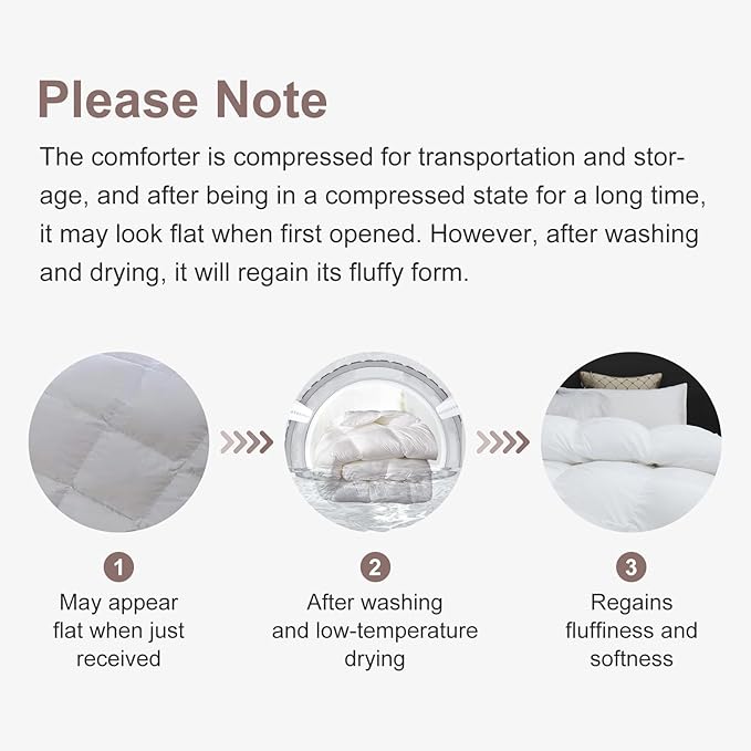 MH MYLUNE HOME Fluffy Down Alternative Comforter, All Season Duvet Insert Lightweight Bed Comforter Insert White Baffle Box Stitched with Corner Tabs (Queen All Season 90"X90")