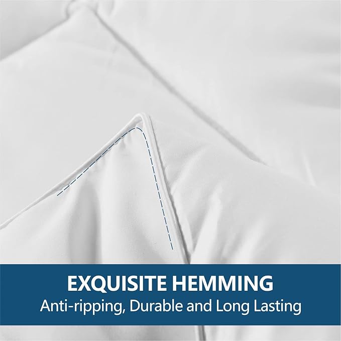 Cozynight Down Alternative Comforter Oversize King Comforters Duvet Insert with Corner Tabs-Breathable-Box Stitched Reversible Comforter (White, 116"x98")