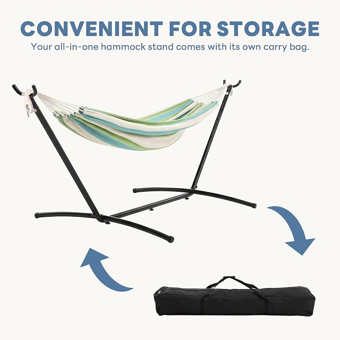 DUMOS Hammock Stand Only, Heavy Duty Hammock Stands for Double 2 Person, Portable Steel Stand for Outside Garden Backyard Patio Pool Beach with Carrying Case - Image 7