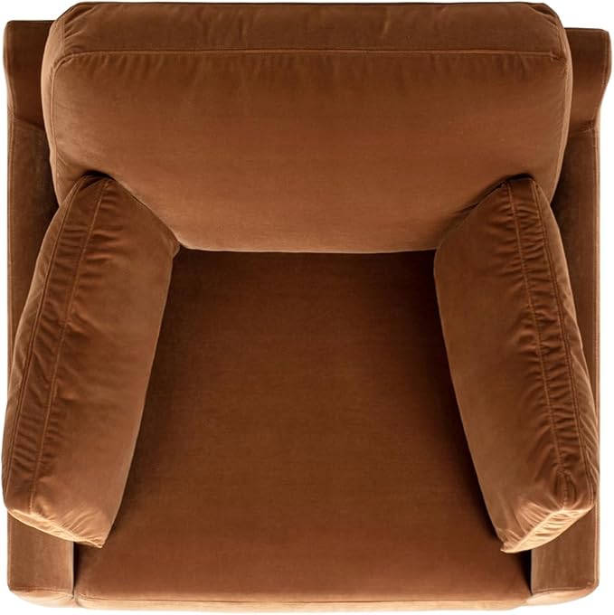 Jennifer Taylor Home Pasadena 36" Wide Modern Farmhouse Accent Arm Chair, Burnt Orange Performance Velvet