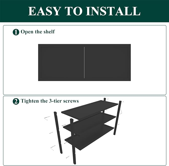 Smiry Bamboo Shoe Rack, 3 Tier Shoe Organizer for Entryway & Closet, Stackable Free Standing Storage Shelf for Shoes, Bags & Plants, Black - Image 5