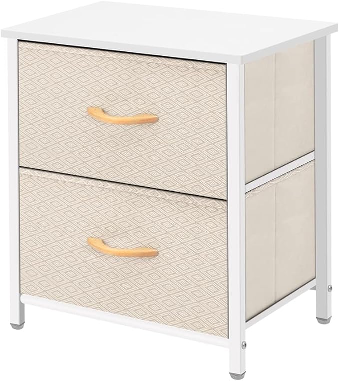 AZL1 Life Concept Storage Dresser Furniture Organizer Unit with 2 Drawers for Bedroom, Hallway, Entryway and Closets, Ivory, 17.7x19.7 inches by AZL1LifeConcept