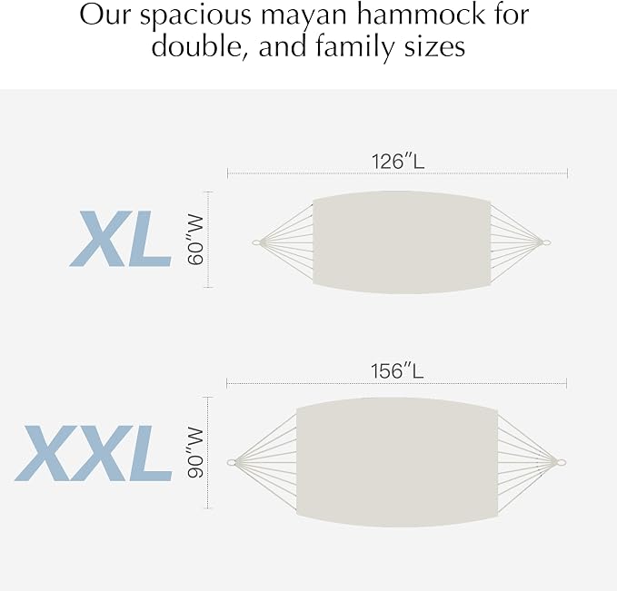 PNAEUT Family Mayan Rope Hammocks for Outside (Nature, XX-Large) - Image 2