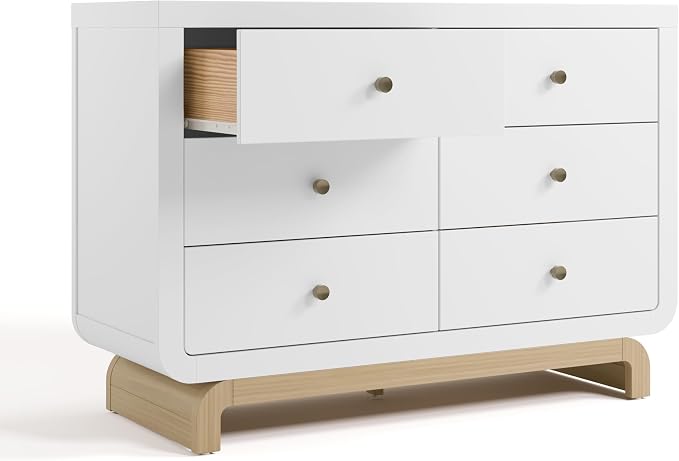 Storkcraft Santorini 6 Drawer Double Dresser (White with Driftwood) - GREENGUARD Gold Certified, Interlocking Drawer System, Dresser Drawer Organizer for Kids Bedroom - Image 13