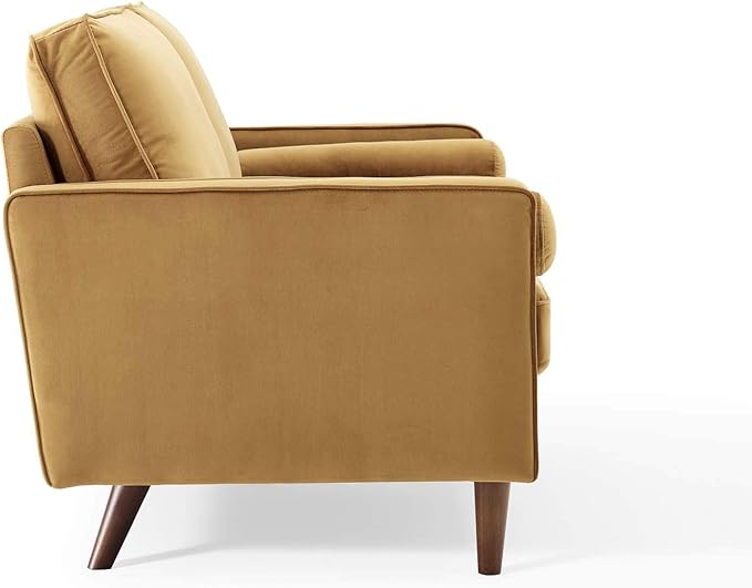 Modway Valour Performance Velvet Loveseat, Cognac Valour Performance Velvet Loveseat