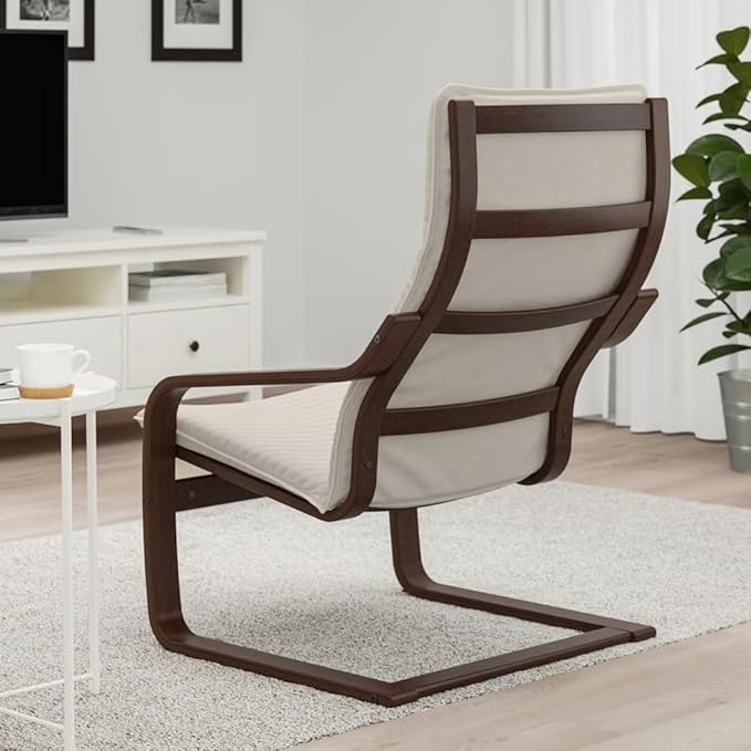 Ikea POÄNG armchair, brown/Knisa light beige