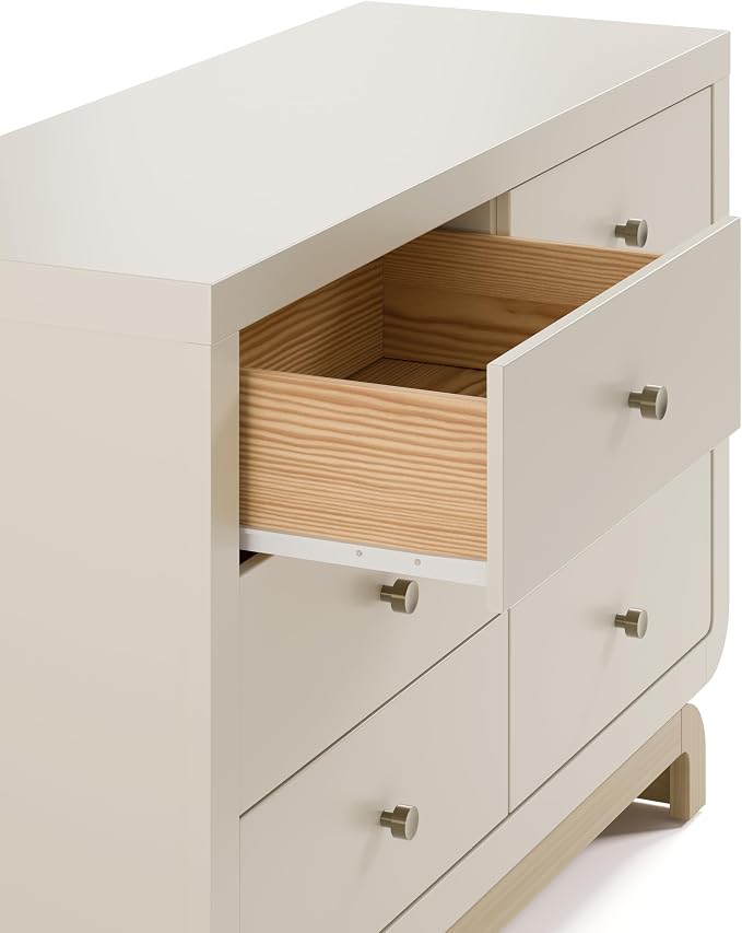 Storkcraft Santorini 6 Drawer Double Dresser (Frosted Oat with Driftwood) - GREENGUARD Gold Certified, Interlocking Drawer System, Dresser Drawer Organizer for Kids Bedroom - Image 12