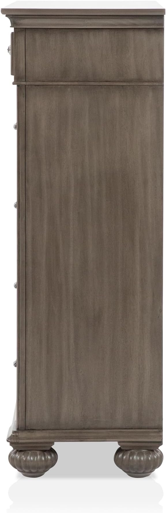 Furniture of America Malierd Traditional Wood 6-Piece Set, Panel King-Size Bed, 3-Drawer Nightstands, Chest, Dresser and Mirror for Bedroom, Gray