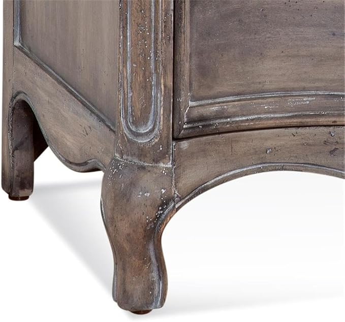 Pemberly Row Contemporary 3-Drawer Nightstand, Distressed Antique Gray Finish, Rubberwood Solids and Mahogany Veneer, 32" W x 17" D x 29.75" H, Felt Lined Drawer, Bedroom Bedside Storage - Image 7