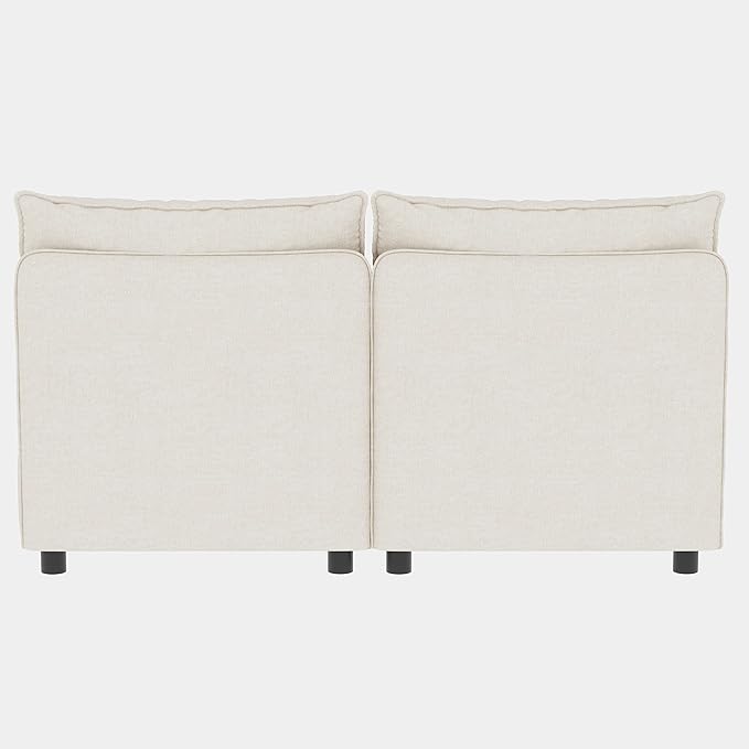Loveseat Modular Storage Sectional Sofa Customizable Seating Group Sofa&Couch Convertible Lounge Sleeper Chaise Daybed with Movable Seat and Ottomans, Chenille Upholstered Sofa Couch for Living Room