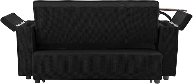 Eafurn 3 in 1 Convertible Sleeper Sofa Couch Bed,Padded Futon Loveseat Couch with Pull-Out Bed, 65" Oversized Recliner Loveseat Lounge Chaise w/Storage Armrest,USB, Side Table and Cupholders