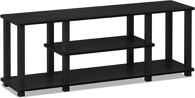 Furinno ‎20 Pounds Turn-N-Tube No Tools 3D 3-Tier Entertainment TV Stand up to 50 inch TV, Square Tubes, Americano/Black - Image 3