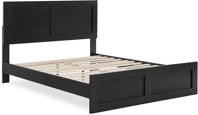 KISLOT 3 Pieces Bedroom Set, Wood Bed Frame with Upholstered Headboard & 2 Nightstands with Storage, Wooden Platform Mattress Foundation Farmhouse Bedroom Furniture Set
