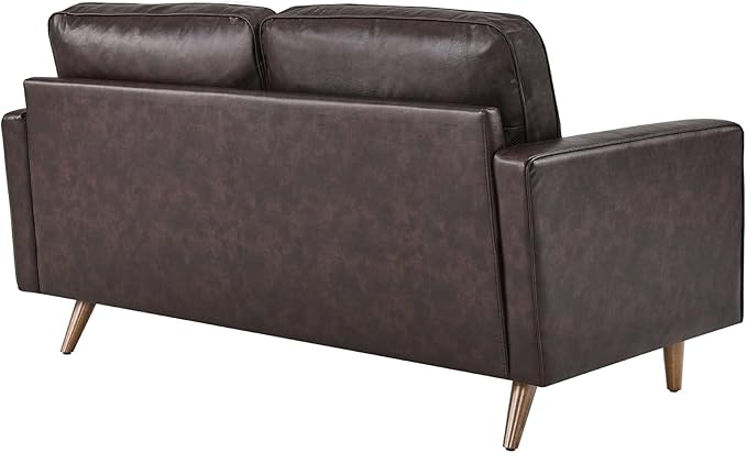 Modway EEI-5870-BRN Valour Leather Loveseat, Brown