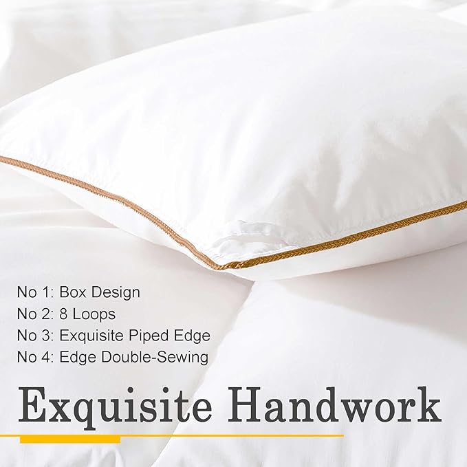 Puffy White Feather Comforter Oversize King with Feathers Down Fiber Filled, All Season Feather Duvet Insert, 100% Cotton Luxury Hotel Collection, 8 Corner Loops