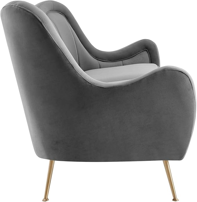 Modway EEI-5874-GRY Cheshire Channel Tufted Performance Velvet Sofa, Gray