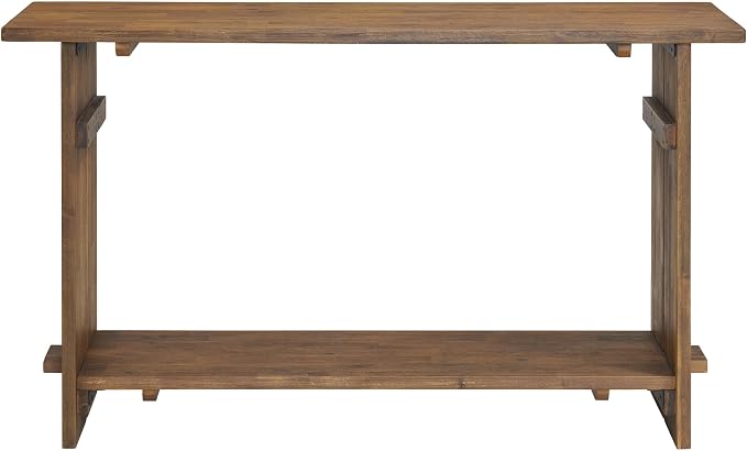 Alaterre Furniture Bethel Console Table with Lower Shelf for Storage – Rustic Farmhouse 52-Inch Solid Wood Sofa Table for Living Room, Mudroom, Foyer or Hallway (Natural Aged Brown) - Image 8